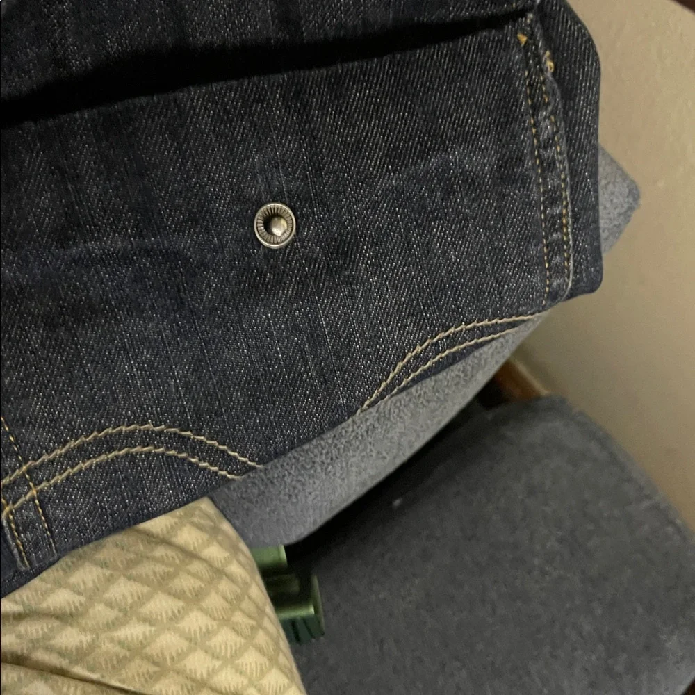 Levi's 514 Slim Straight Dark Wash Denim Snap Flap Double Pockets Size 36X32